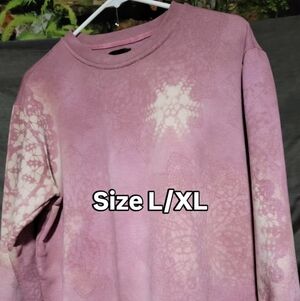 Pink Tie-Dye Long Sleeve Shirt L/XL, Upcycled By OPPOSUM APPAREL